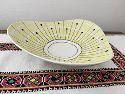 Art Deco sárga-fekete tálaló tál