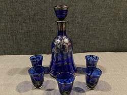 925-ÖS EZÜST INTARZIÁS LIKŐRŐS KÉSZLET! MADE IN ITALY !!   22X10 cm!!