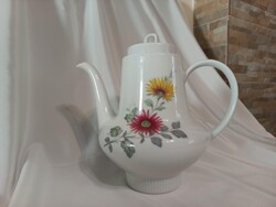 Kronester Bavaria porcelán teakiöntő, őszirózsa mintával