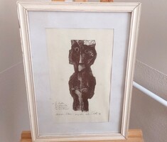Jelzett, sorszámozott László Ákos (kőnyomat?) 1996. 38x53 cm kerettel