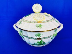 Herendi porcelán Apponyi mintás 6 személyes leveses tál