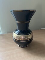 Fekete arany üveg váza 18 cm
