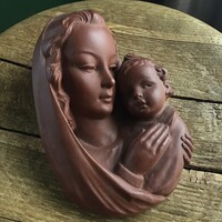 Régi Goebel kerámia falidísz Szűz Mária gyermekével 1960-ból