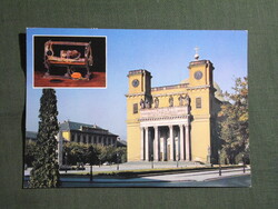 Képeslap,Vác,Konstantin tér,Székesegyház templom látkép,részlet, 1988-
