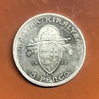 Ezüst Szent István 5 Pengő 1938
