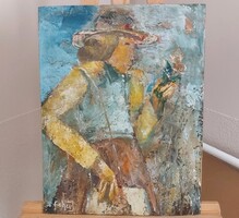 (K) Fehér Imre (Hajdúbagos) festménye  40x51 cm