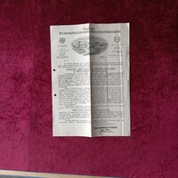 "Háború utáni termelés" beindulásáról  Ügyfél-Tájékoztató "Makkos" vízjelű, Díszes fejléces papíron.