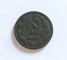 Szerbia 10 Dínár 1943, Zink.