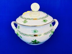 Herendi porcelán Apponyi mintás 12 személyes leveses tál