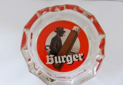 Régi Vintage Burger Szivar Reklám Üveg Hamutál
