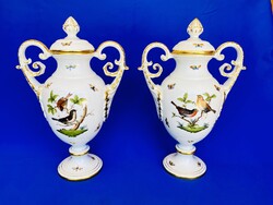 Herendi porcelán Rothschild fedeles váza pár  6491/RO