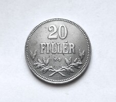 Verdehibás! 20 Fillér 1916 KB. (Félrevert perem)