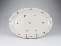 1V384 Régi virágmintás, aranyozott Zsolnay porcelán pecsenyés tál