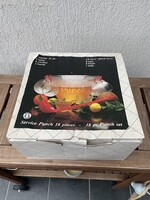 Retro puncsos készlet, pohár és tál készlet, soha nem használt, hibátlan állapotban eladó Budán!