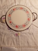 NÉMET NAGYMÉRETŰ FÉMKERETES TÁLCA PORCELÁN BETÉTTEL