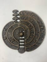 Ritka, dekoratív formájú BUDERUS öntött vas fali relief- Evolúció, Darwin (32cm)