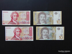 2 x 2 darab dinár bankjegy Sorszámkövető - Hajtatlan