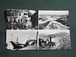Képeslap,Visegrád,mozaik,Dunakanyar,Vár,Salamon torony,villa,üdülő látkép,részlet, 1968-