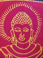 Hatalmas Buddha batikolt textil falikárpit 220 X 135 cm
