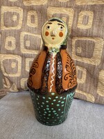 Kántor és Kun Gazda, Karcag- butella fejkendős nő 25cm