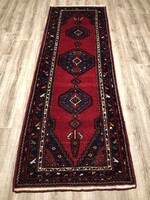 HAMADAN - IRÁNI kézi csomózású gyapjú perzsa futó szőnyeg, 108 x 315 cm