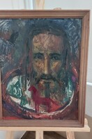 Huszár István festmény Én nem ilyen lovat akartam 44x54 cm kerettel
