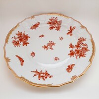 Herendi Viktória mintás orange óriás kínáló tál, süteményes tál (35,3 cm)