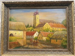 Réti Mátyás olaj festmény Tihany, Balaton , 2002