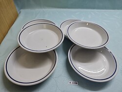 A1158 Alföldi kék csíkos főzelékes tányérok 21 cm