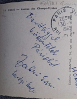 D206941 Fábri, Surányi  által írt lap Filipszky Zoltán MNB igazgatónak - Párizs 1965
