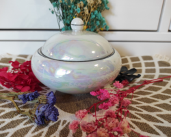 Hollóházi lüsztermázas porcelán bonbonier cukortartó