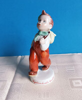 Royal Dux Vándor Fiú Kutyával Porcelán