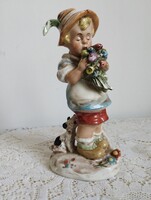 Aranyos jelzett porcelán szobor a 19- dik század végéről