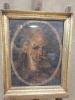 Antik nyomat, laparanyozott keretben