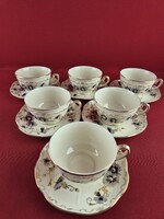 Zsolnay búzavirág mintás teás csészék