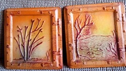 Zajacz Tamas,2 db borkep 29x29 cm