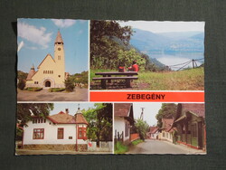 Képeslap,Zebegény,mozaik,Szőnyi István múzeum,templom,Dunakanyar,utca látkép,részlet, 1982-