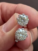 3.2CT VVs1 H Valodi Fehér Moissanit Gyemánt 925 Ezust Fülbevaló