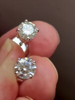 2.04CT VVs1 H Valodi Kerek Fehér Moissanit Gyemánt 925 Ezust Fulbevalo