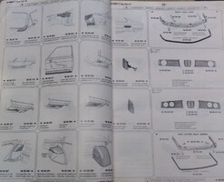 Veterán autó, busz alkatrész katalógus részletes ábrákkal. 1960,1980 évek, 350 oldal.