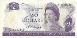 2 dollár 1968-75 Új Zéland D.L.Wilks Erzsébet királynő
