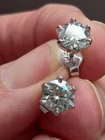 2.14CT VVs1 H Valodi Kerek Kekesfehér Moissanit Gyemánt 925 Ezust Fulbevalo