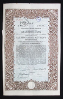 Államadóssági kötvény járadékkölcsön 100 korona 1918