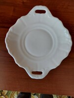 Igen mutatós forma, porcelán füles tányér, tál, kínáló, hibátlan