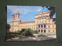 Képeslap,Zirc,Reguly Antal Tudományos könyvtár,Apátsági templom látkép,részlet, 1988-