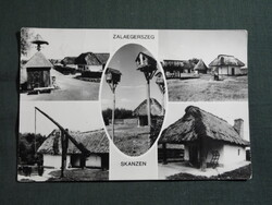 Képeslap,Zalaegerszeg,mozaik,Skanzen,tájház múzeum látkép,részlet, 1978-