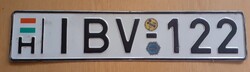 Magyar rendszám rendszámtábla IBV-122  2.