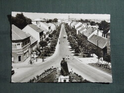 Képeslap,Zalaegerszeg,Csány László szobor,emlékmű,park,utca látkép,részlet, 1965-