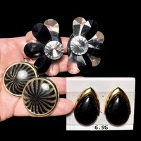 3 pár Régi nagy fülklipsz vintage fülbevaló,retro klipsz, az ékszerek az 1960-as évekből származinak