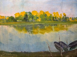 Czencz János (1885-1960) DUNAPARTI LADIKOK 1942